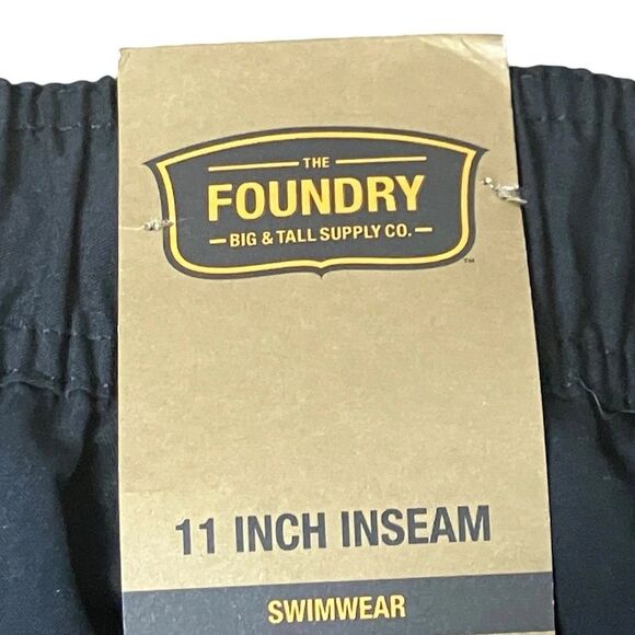 The Foundry Swim Trunks Mens 2XL Black 11” Inseam Mesh Lined Polyester Cargo - Picture 10 of 10